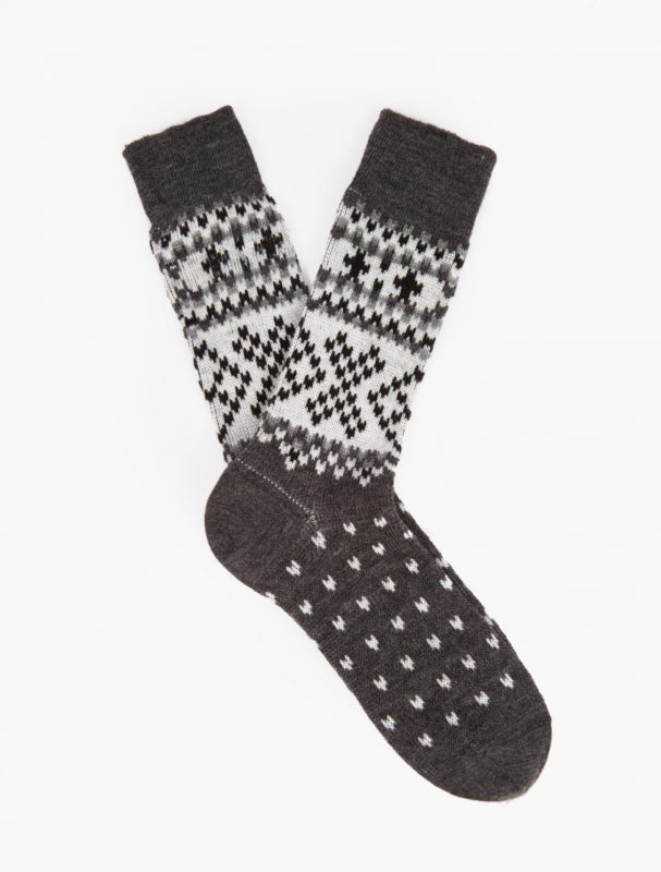 Ganryu Grey Fairisle Socks